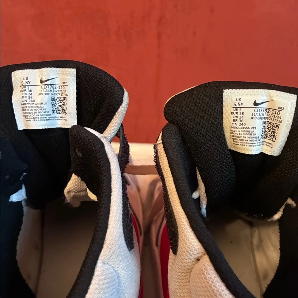 Nike Boys Court Borough Mid 2 High Top Red, White and Black, Size 5.5